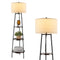 Giantex Floor Lamp with 3-Tier Shelves - Modern Standing Corner Floor Lamp