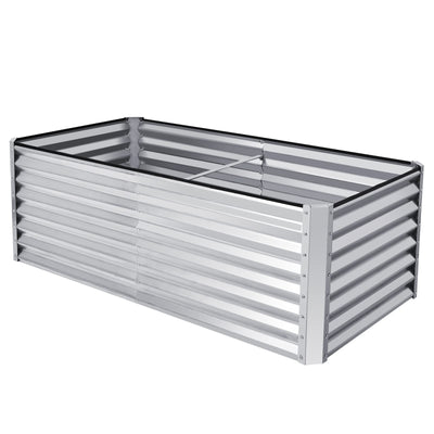 Giantex 6x3x2ft Steel Planter Raised Bed, Protective Edges, 4 Ground Stakes, Vegetables, Flowers Fruit Herb 