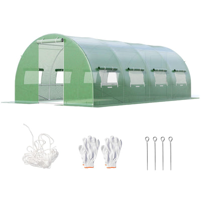Giantex Greenhouse, 20 x 10 x 6.6 FT Large Walk in Greenhouse Outdoor 