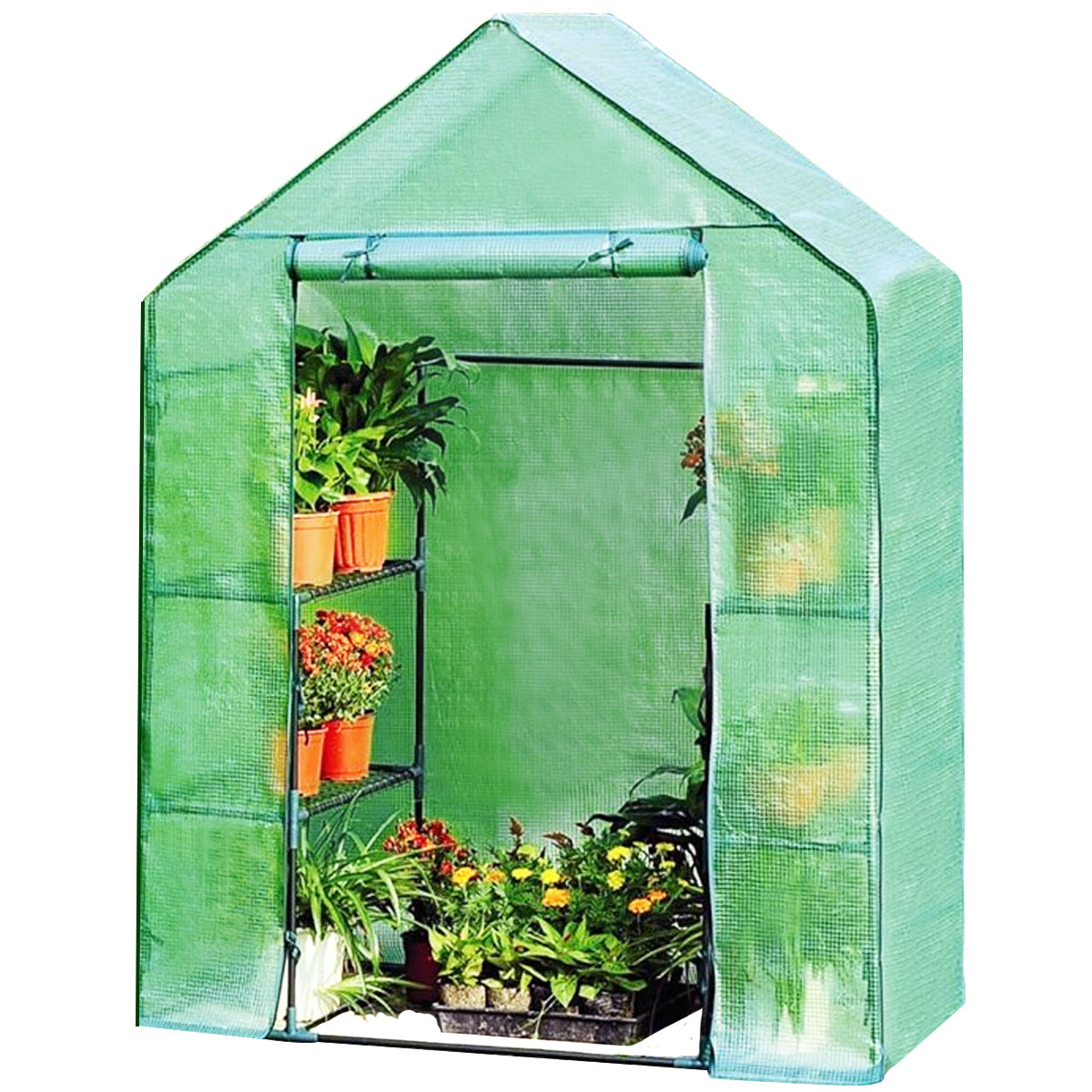 Greenhouse Outdoor Large Walk-in Plant Green house for Plants (Green) 