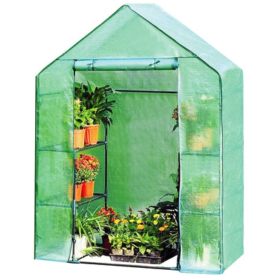 Greenhouse Outdoor Large Walk-in Plant Green house for Plants (Green) 