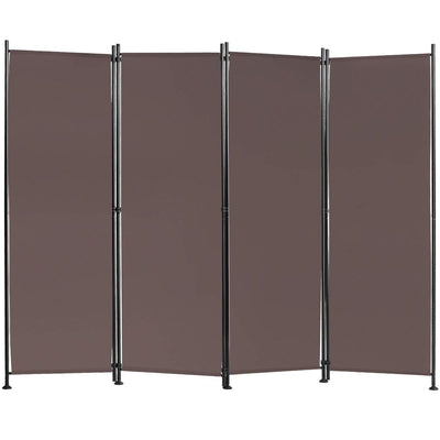 Giantex 4 Panel Room Divider, 5.6 Ft Folding Privacy Screen with Adjustable Foot Pads (Coffee) 