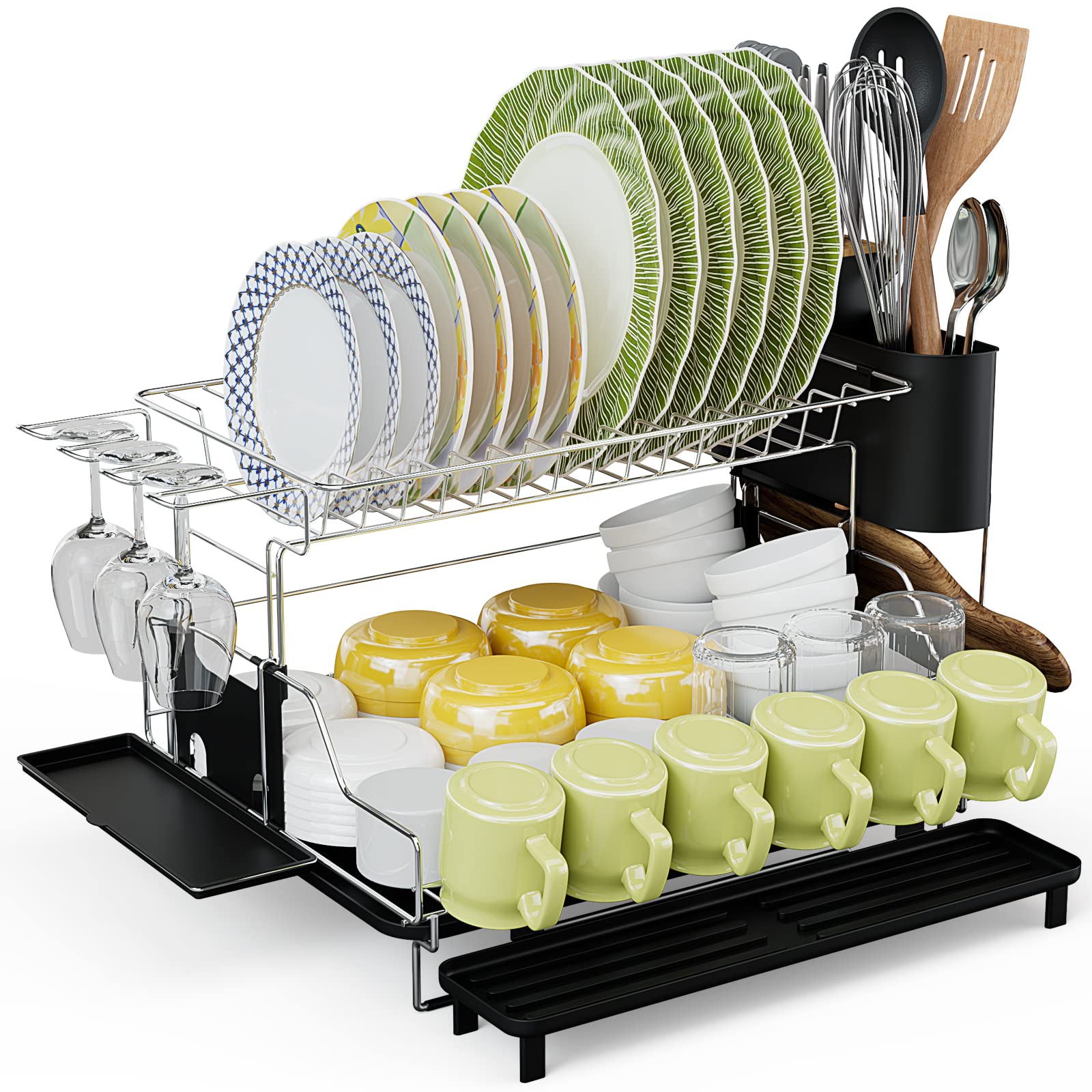 Giantex Large Dish Drying Rack and Drainboard Set 