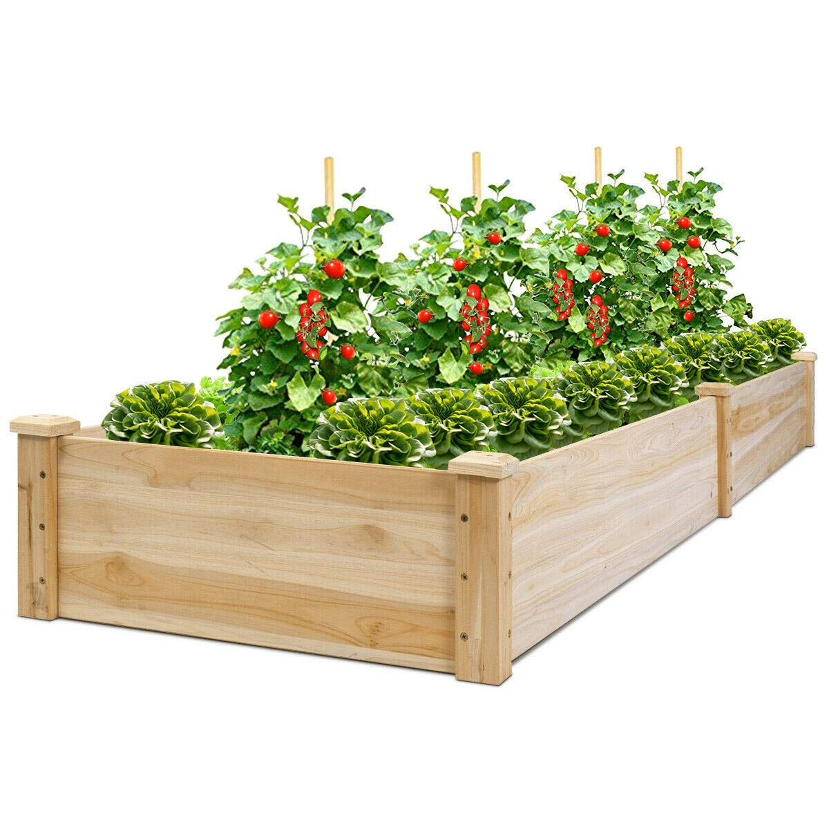 Raised Garden Bed Wood Planter Box, ( 97" x 25" x 10" ) 
