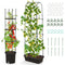 Giantex Set of 2 Raised Garden Bed w/Trellis & Plant Cage, Planter Box w/ 71” Cucumber Trellis