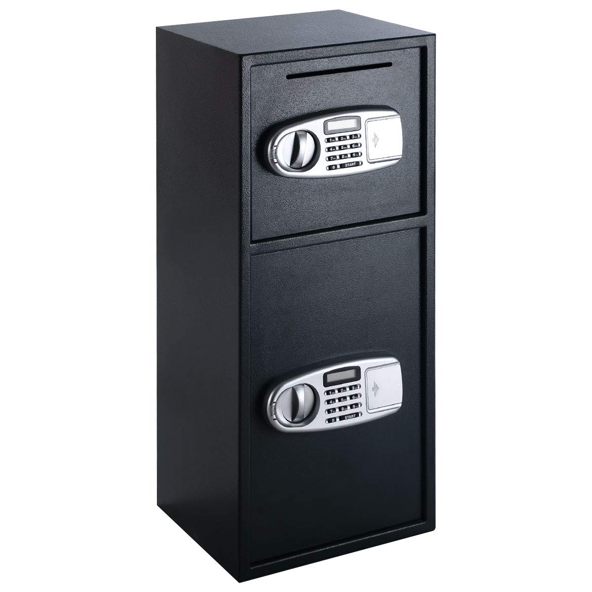 Safe Box Security Lock Box with Double Door and Keys, Gun Cash Valuable Storage 