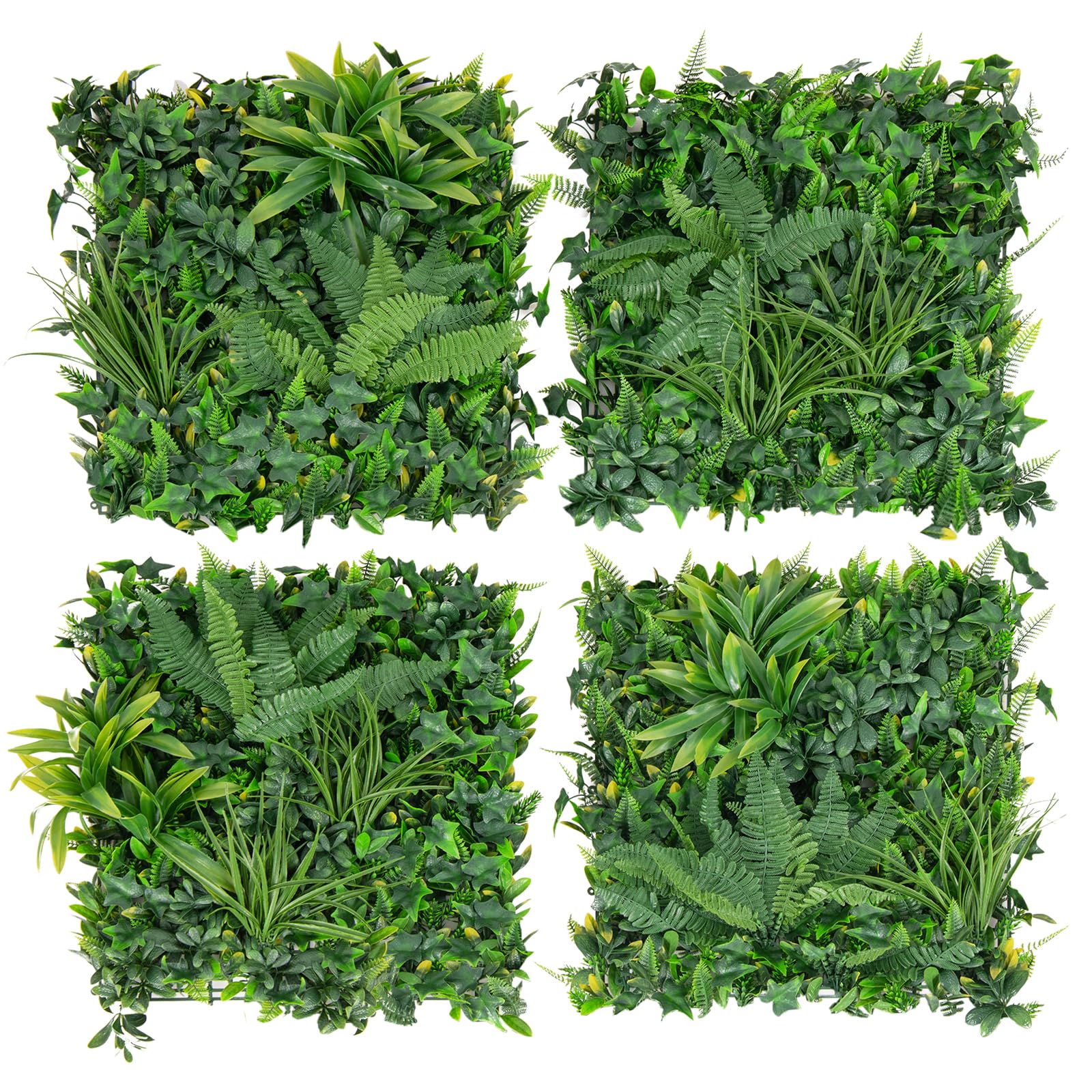 Giantex Grass Wall Panels Backdrop - 4 PCS 20"x20" Artificial Tropical Boxwood Panels 