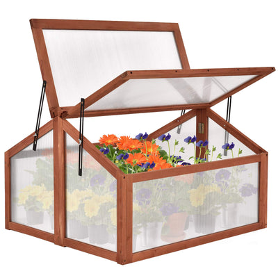 Garden Portable Wooden Cold Frame Flower / Planter Protection 