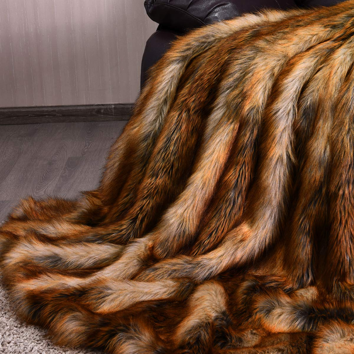 Faux Fur Throw Blanket, Ultra Soft Fuzzy Bed Blankets 