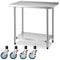 Giantex Food Prep Table, Commercial Kitchen Work Table w/ 4 Casters