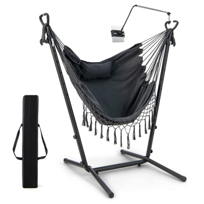Giantex Hanging Swing with Stand - Hammock Chair with Phone Holder 