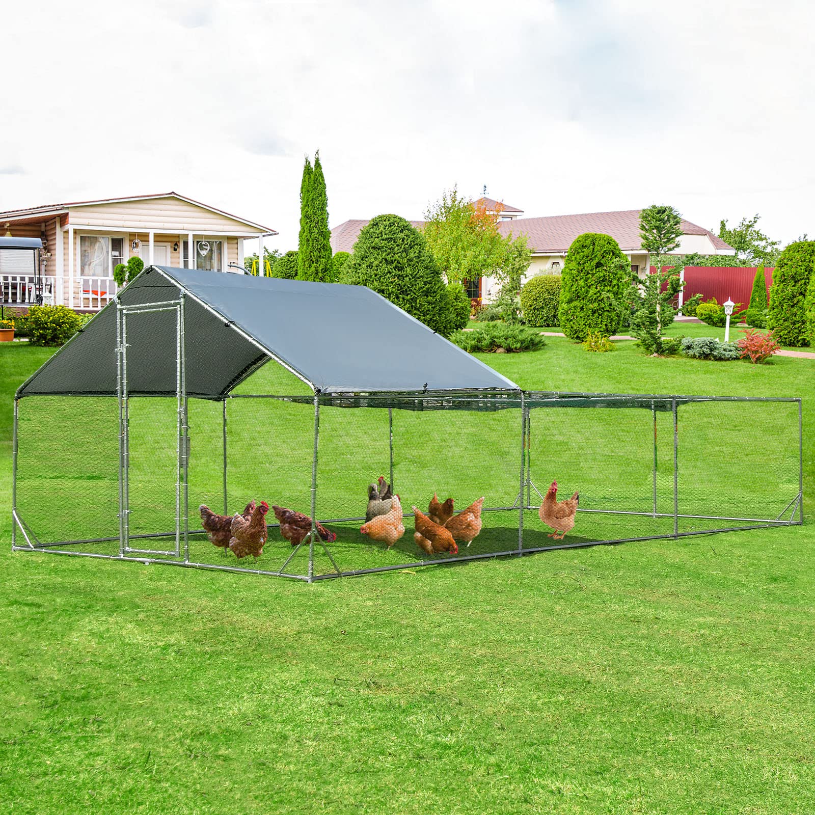 Giantex 20ft Large Metal Chicken Coop 