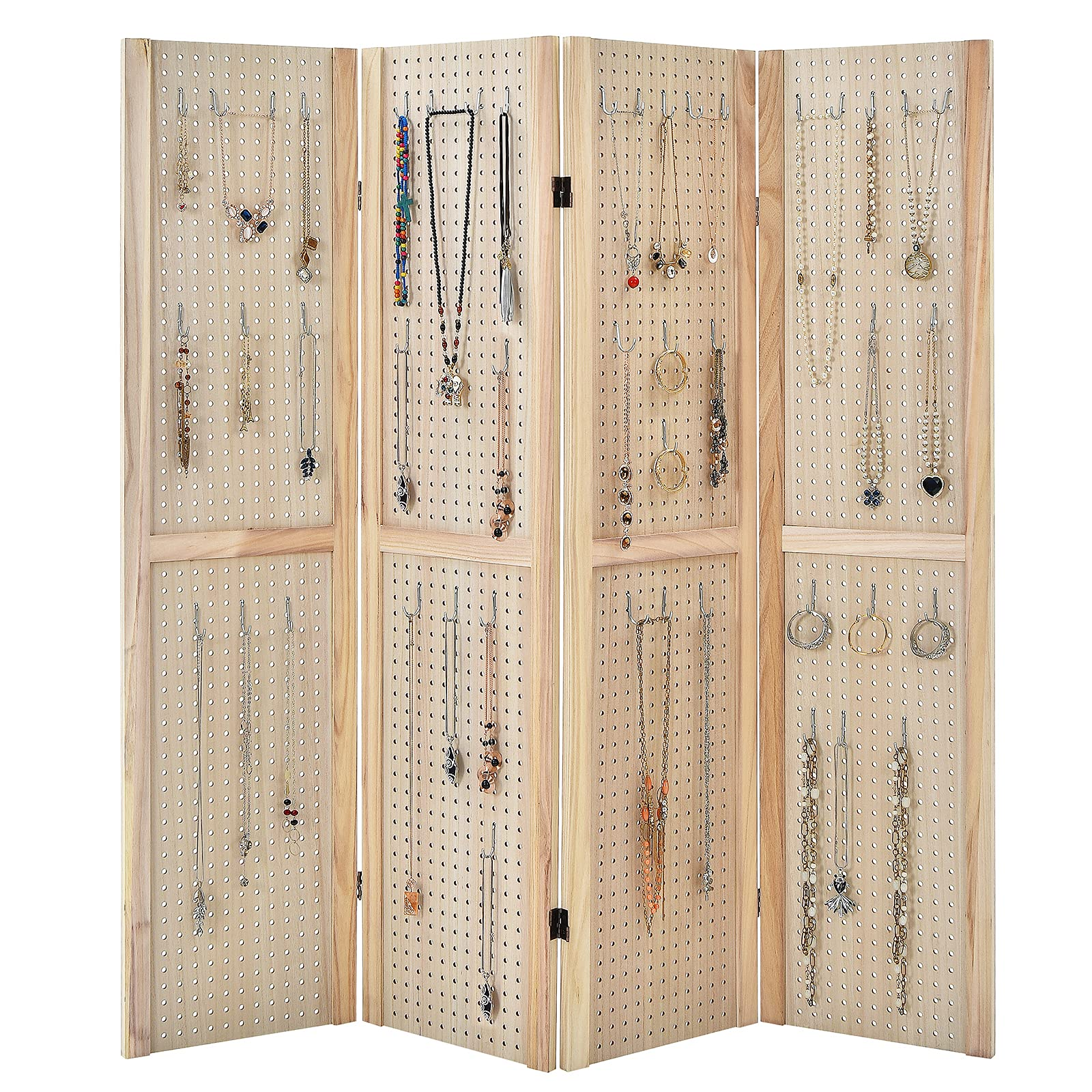 Giantex 4 Panel 5 Ft Pegboard Display, Folding Privacy Screen