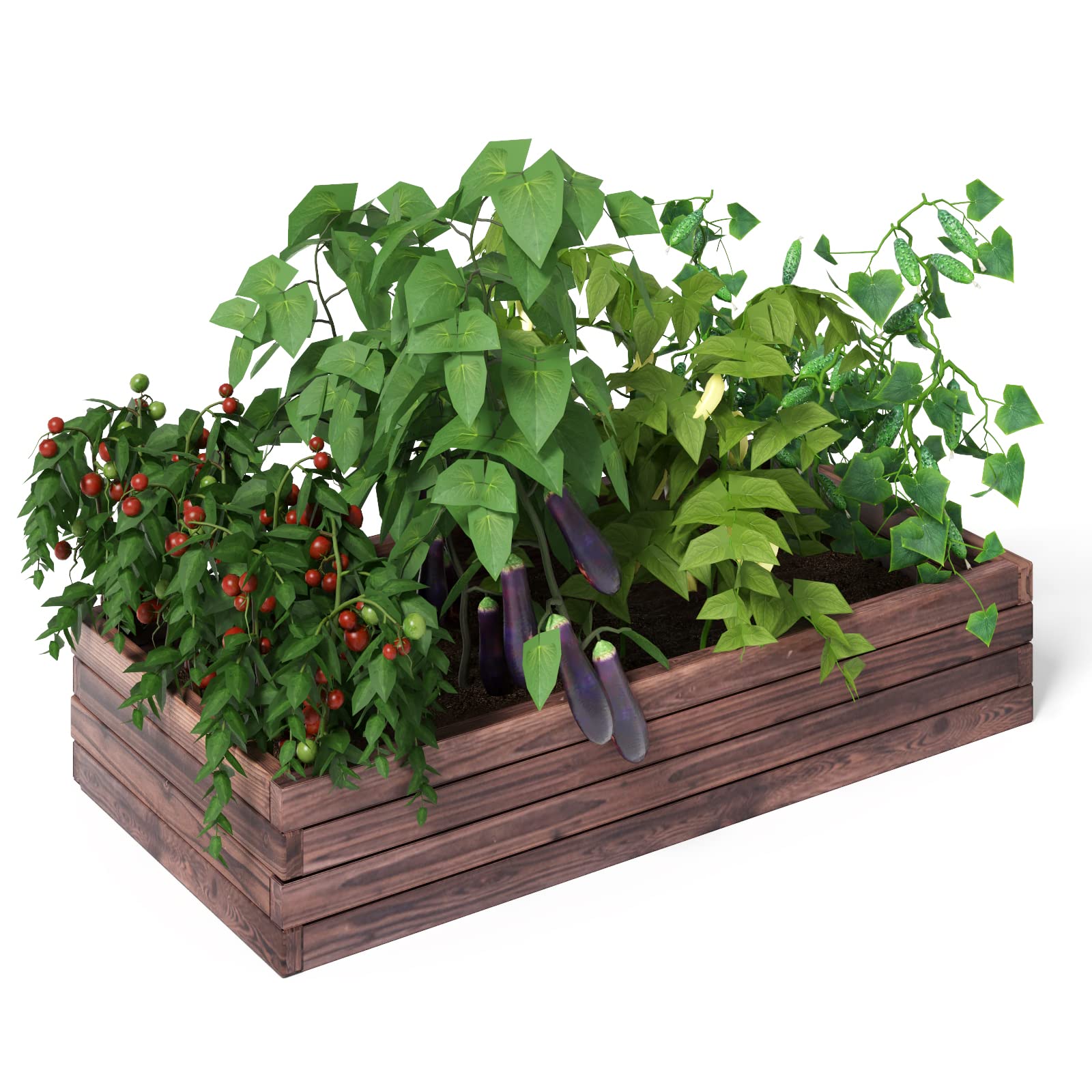Rectangular Planter for Patio and Lawn 47'' L x 24'' W x 9'' H, (Brown) 