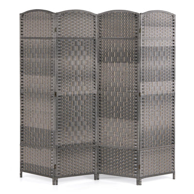 Giantex Room Divider 4 Panel, 6FT Tall Folding Privacy Screen with Solid Wood Frame 