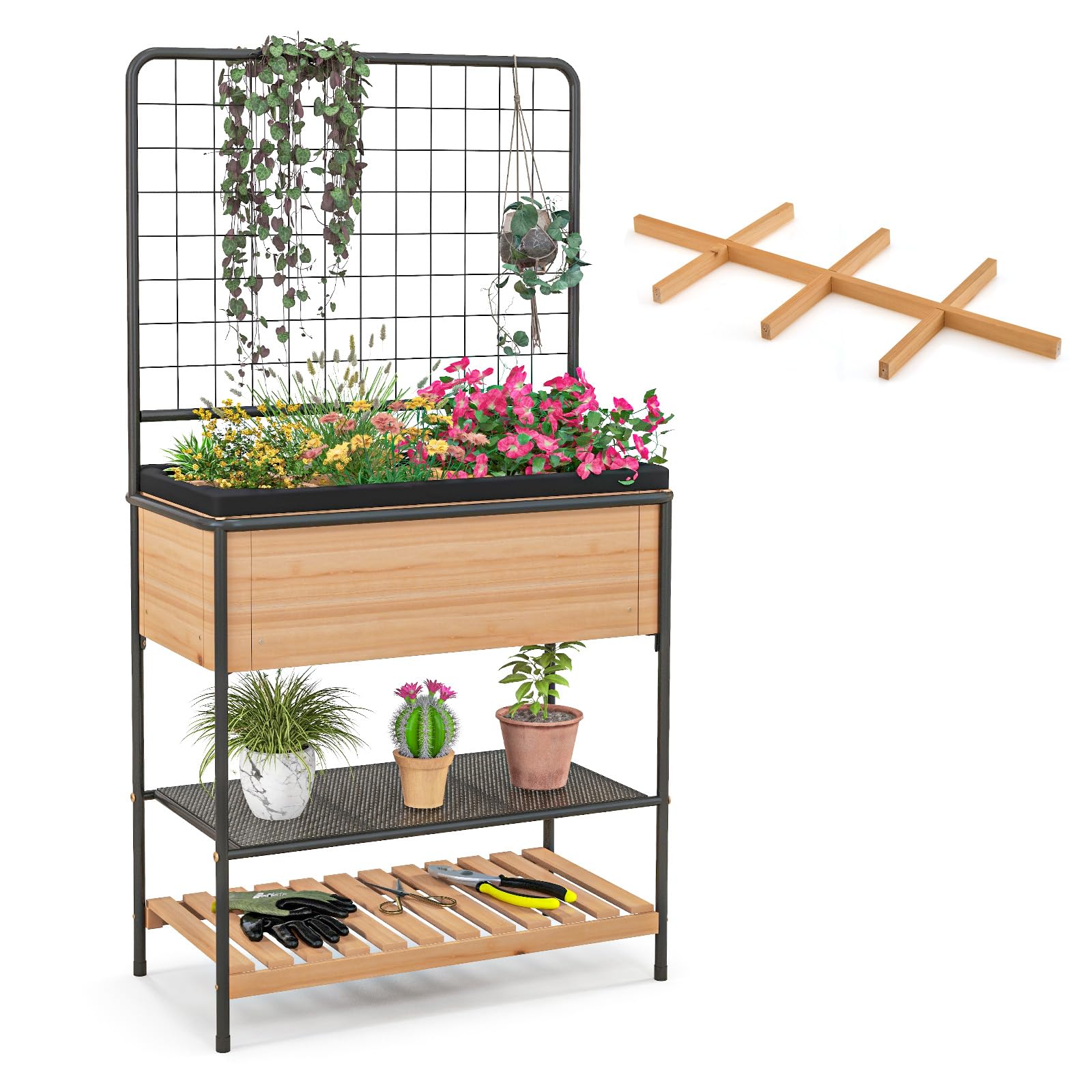 Giantex Raised Garden Bed with Trellis 