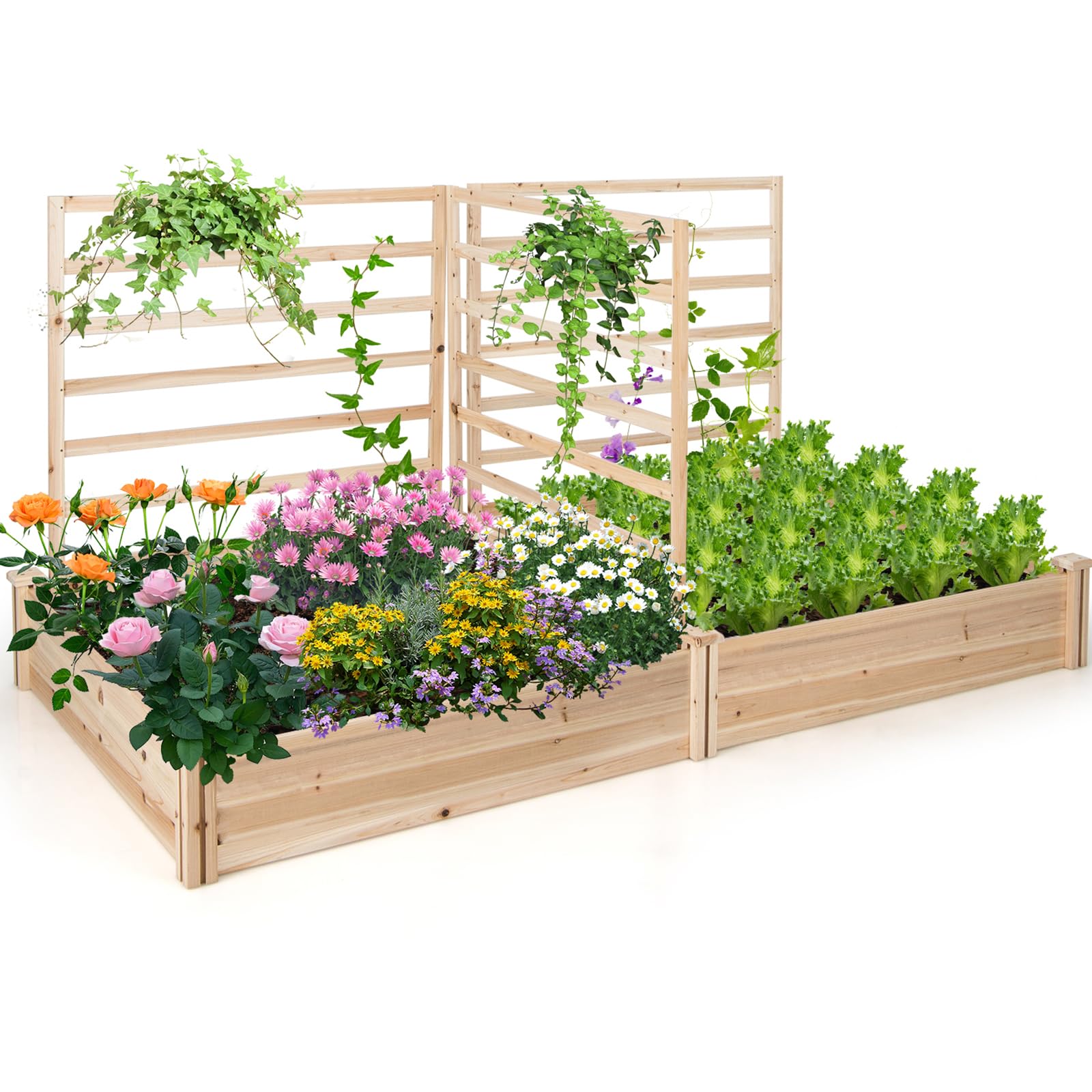 Giantex Raised Garden Bed with Trellis 