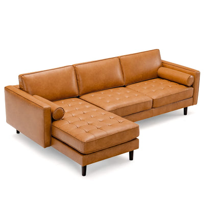 Giantex Sectional Sofa Couch with Chaise Lounge, L-Shaped 3-Seat Sofa Sleeper 