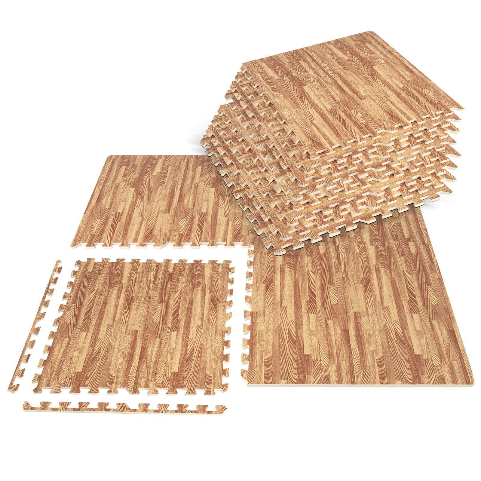 Giantex Foam Floor Tiles, 12 pcs Interlocking Foam Tiles with 24 Edge Pieces 