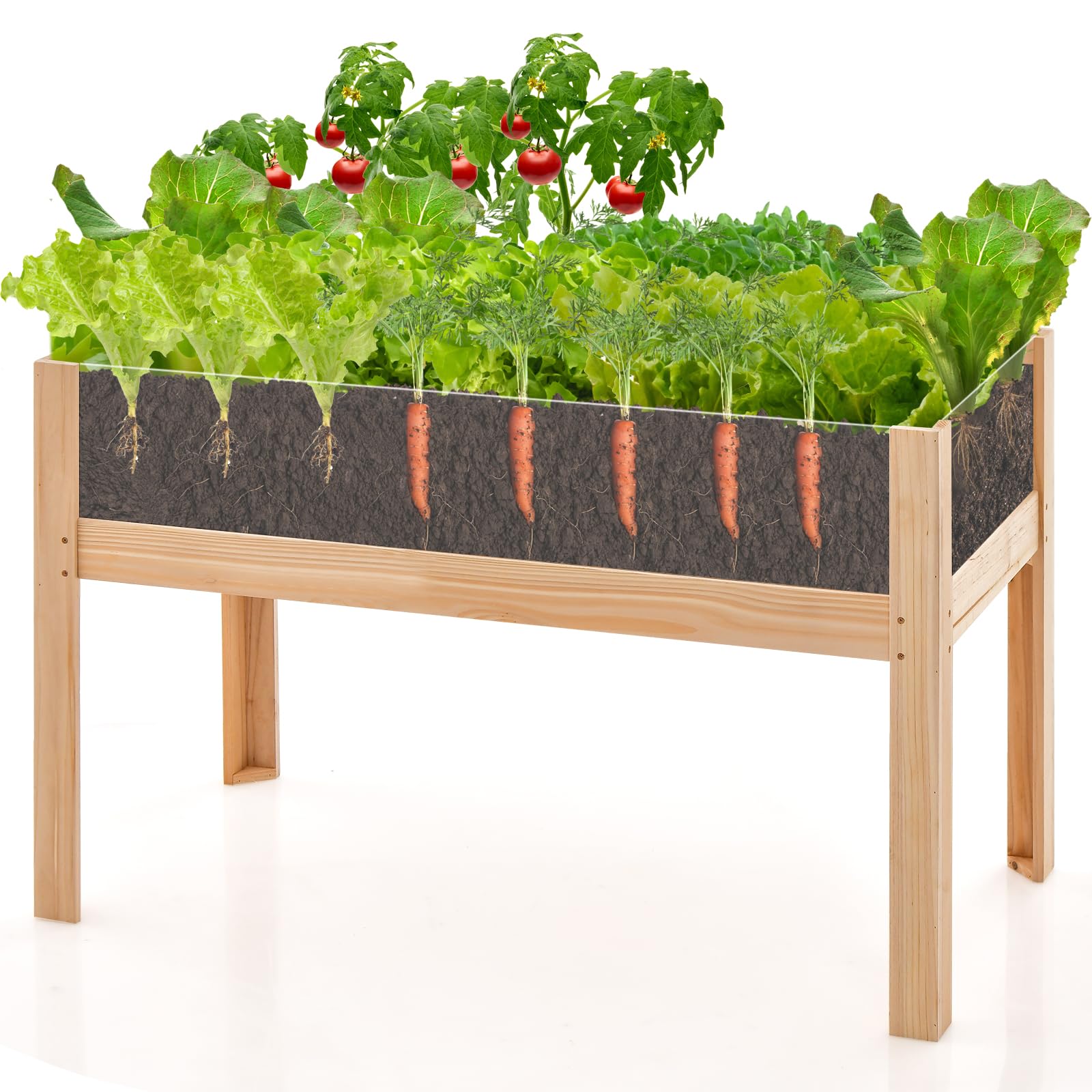 Standing Raised Beds for Fruits Vegetables Flowers Herbs, 47”x23”x31”