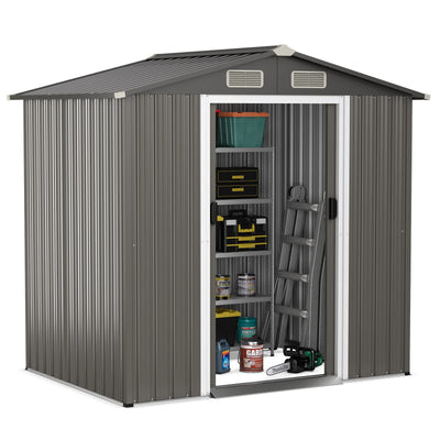 Giantex Outdoor Storage Shed 6 x 4 FT, Double Sliding Door 