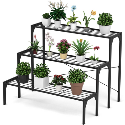 Giantex 3 Tiers Metal Plant Stand, Ladder Flower Pots Holders 