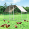 Giantex Large Metal Chicken Coop Walk-in Chicken Coops Hen Run House Shade Cage