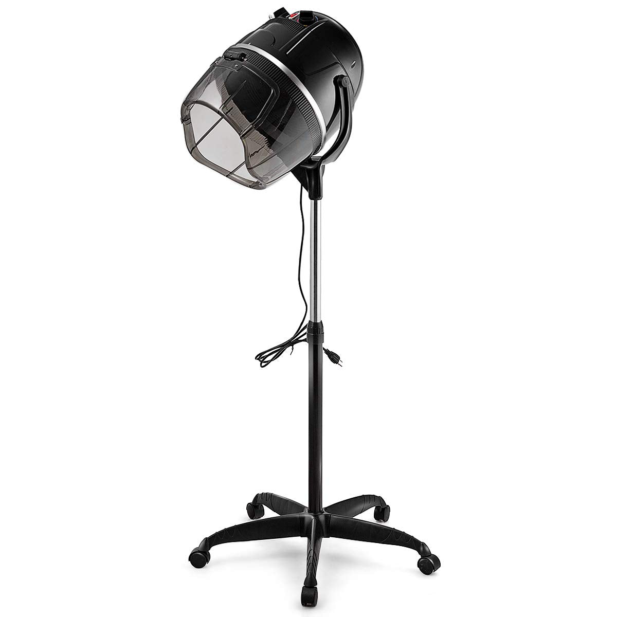 Giantex Adjustable Hood Floor Hair Bonnet DRYER Stand Up Rolling Base Salon Wheels 