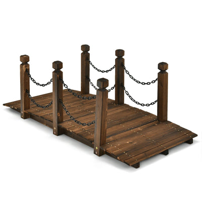Giantex 5 ft Wooden Garden Bridge 