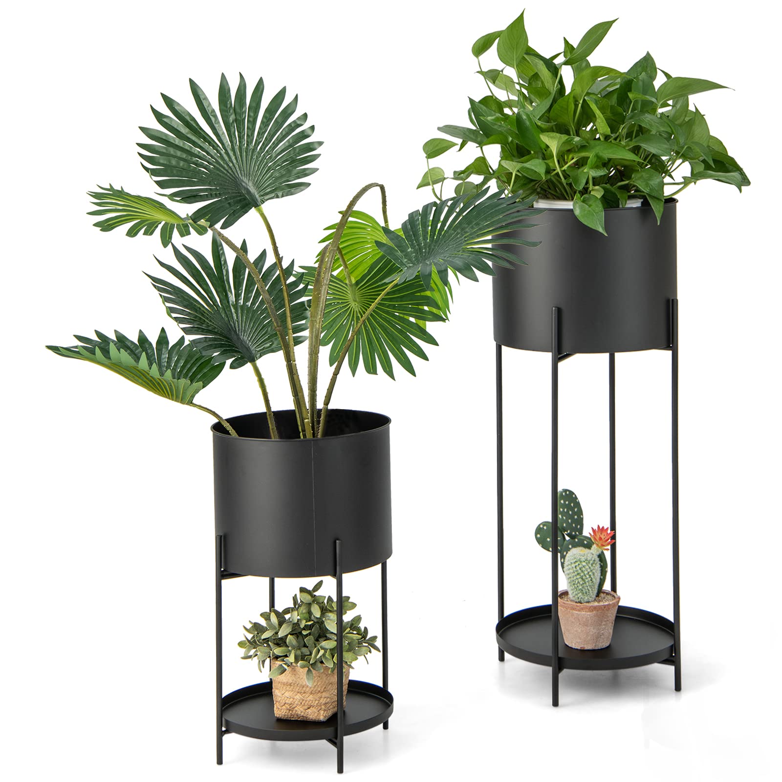 Giantex Set of 2 Round Pot Planter 