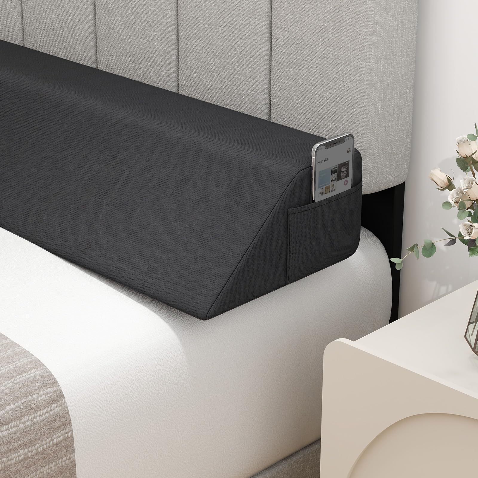 Giantex Bed Wedge Pillow for Headboard Gap Filler 