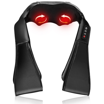 Giantex Shiatsu Back Neck Massager with Heat, Kneading Massage Pillow for Muscle Pain Relief 