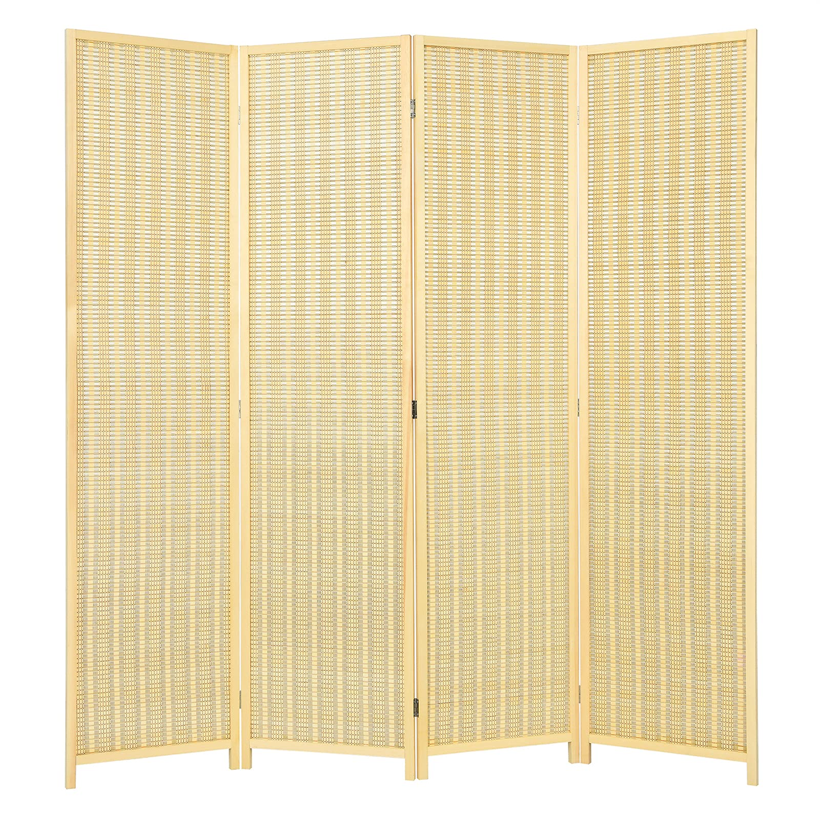 Giantex 4 Panel 6 Ft Tall Bamboo Room Divider, Folding Privacy Screen, Natural