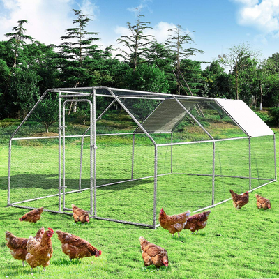 Giantex Large Metal Chicken Coop Walk-in Chicken Coops Hen Run House Shade Cage with Waterproof and Anti-Ultraviolet Cover for Outdoor Backyard 