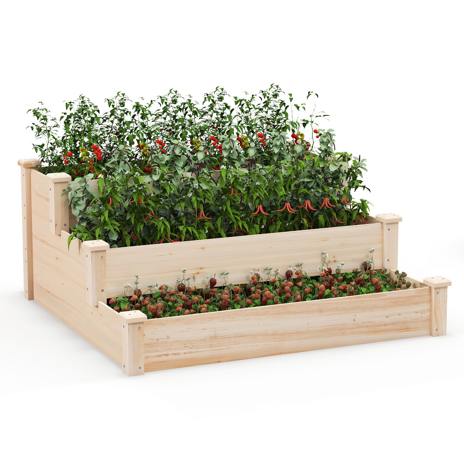 Giantex 3-Tier Raised Garden Bed, Tiered Planter Box 