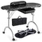Foldable Nail Table Workstation with Lockable Wheels