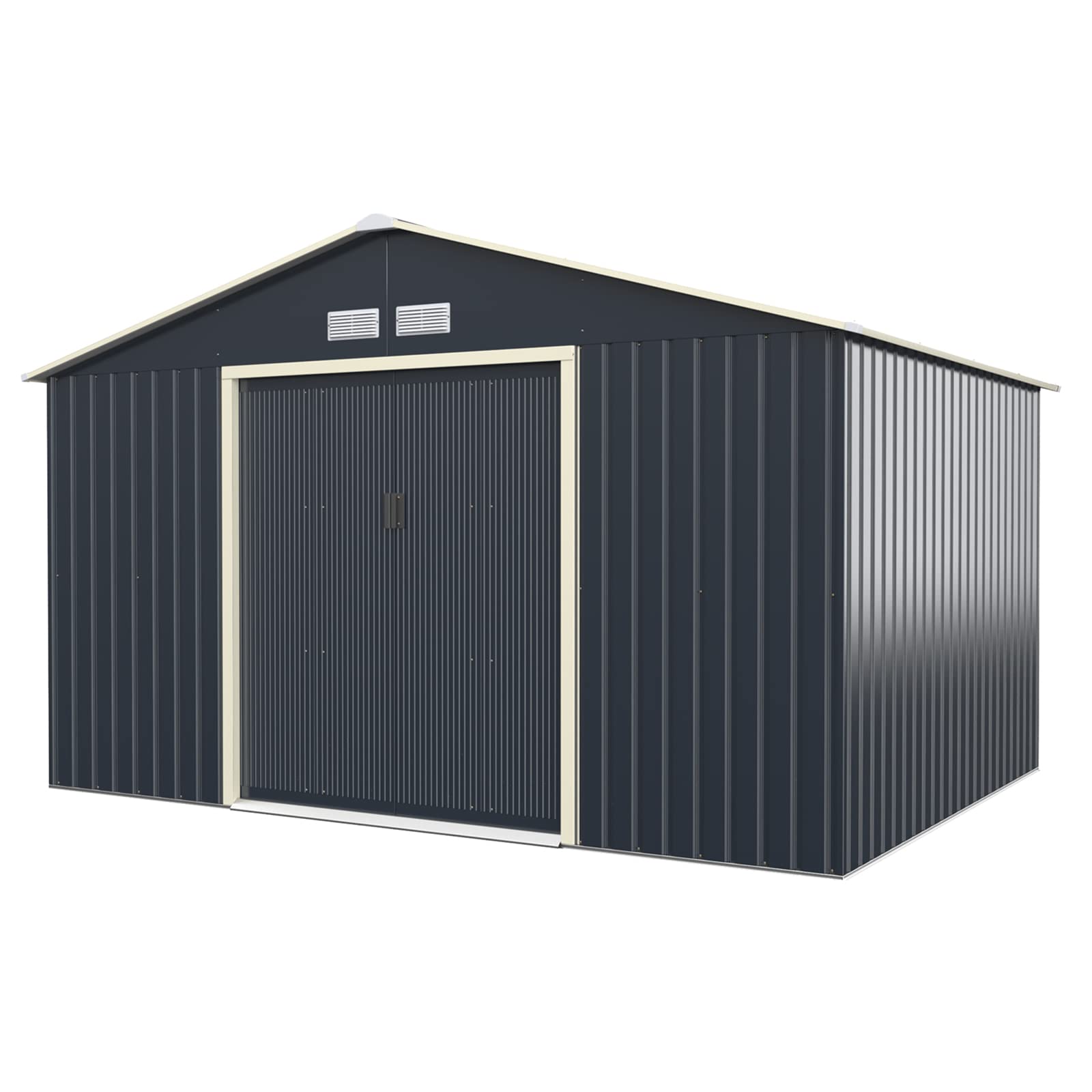 Outdoor Storage Shed with Double Sliding Door