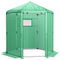 Giantex 7 x 6 x 7.5 FT Greenhouse, Large Hexagonal Walk in Greenhouse Outdoor with Heavy-Duty Metal Frame