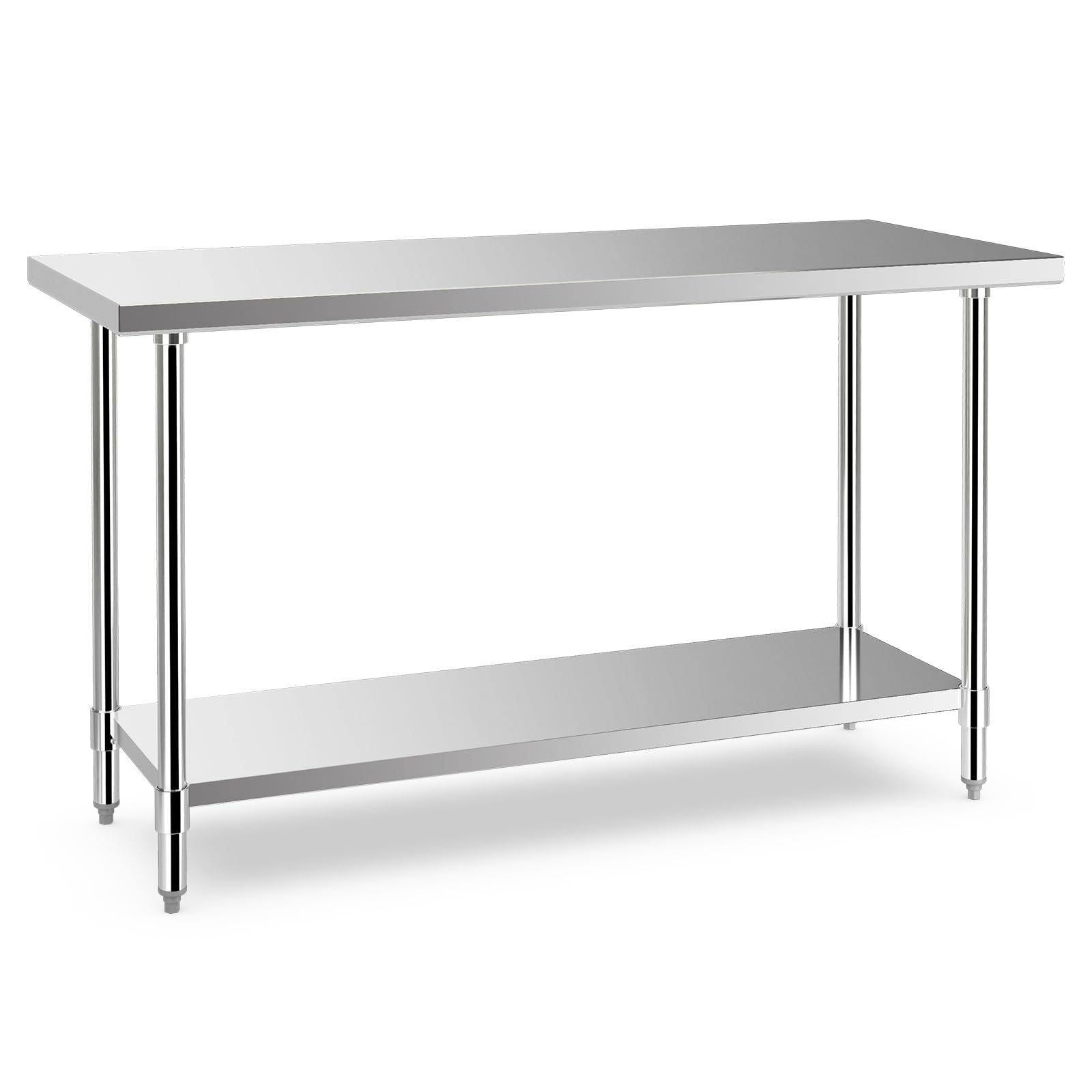 Giantex Stainless Steel Table, 24 x60 Inches Commercial Work Table with Adjustable Undershelf and Foot Pads 