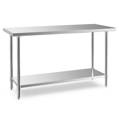 Giantex Stainless Steel Table, 24 x60 Inches Commercial Work Table with Adjustable Undershelf and Foot Pads 