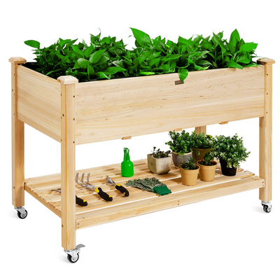 Raised Garden Bed on Wheels, 47.5" L X 23.5" W X 33" H 