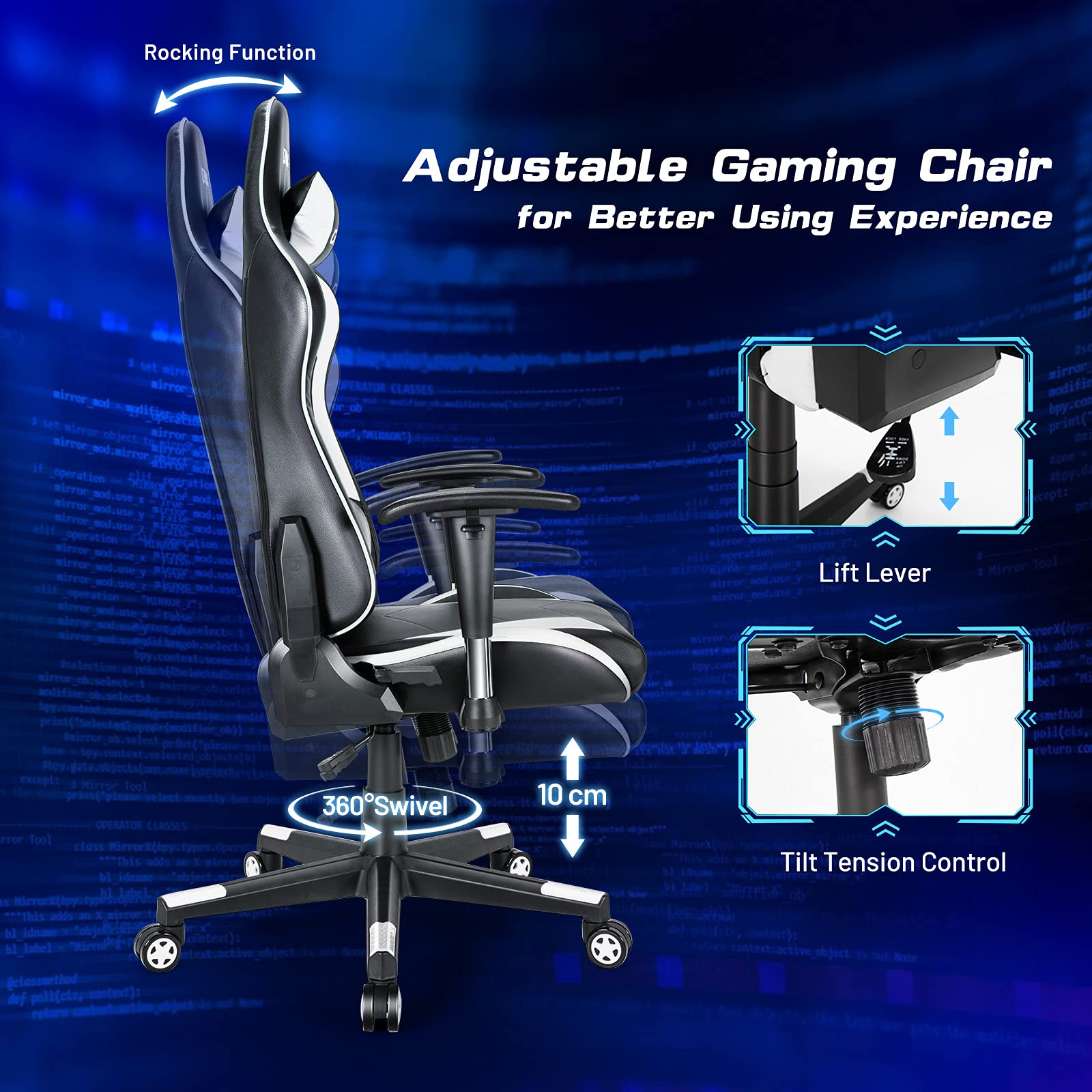 Giantex Home Office Chair PU Leather Desk Chair 