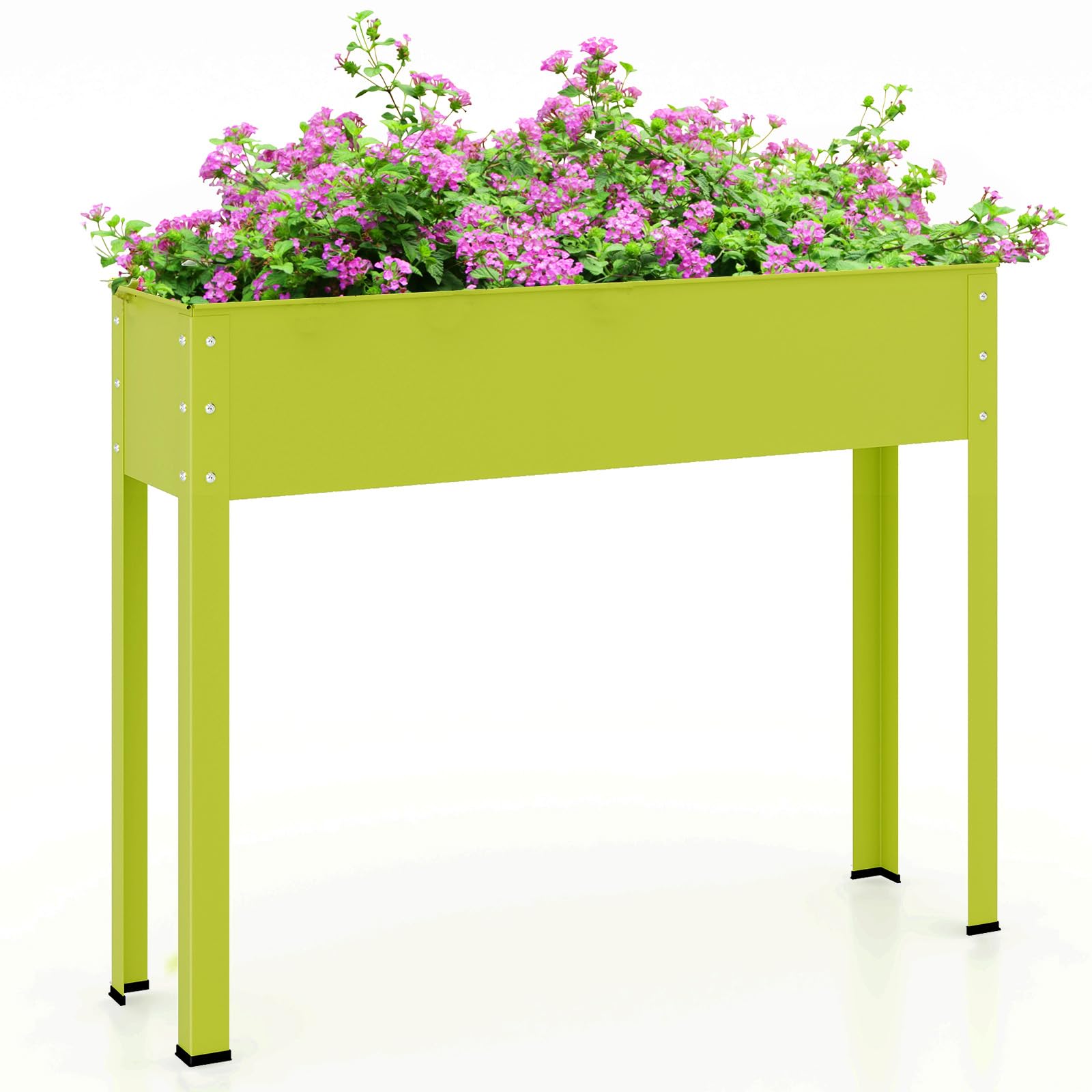 Giantex Raised Garden Bed, Metal Planter Box with Legs, Drain Hole, Outdoor Indoor Elevated Garden Box 