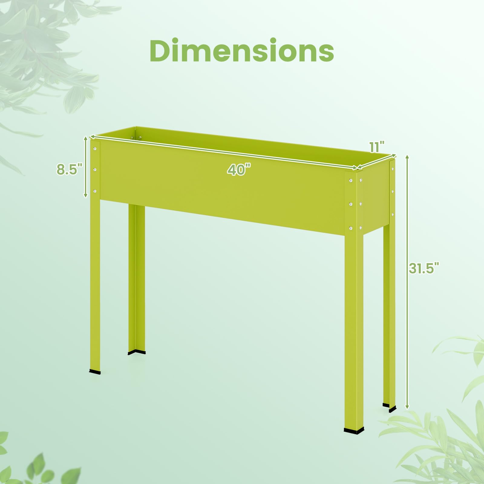 Giantex Raised Garden Bed, Metal Planter Box with Legs, Drain Hole, Outdoor Indoor Elevated Garden Box 