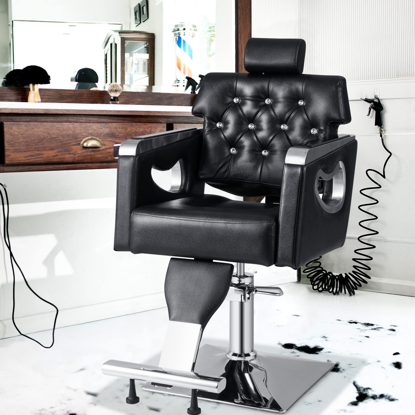 Giantex Barber Chair, Height Adjustable Heavy Duty Hydraulic Pump 