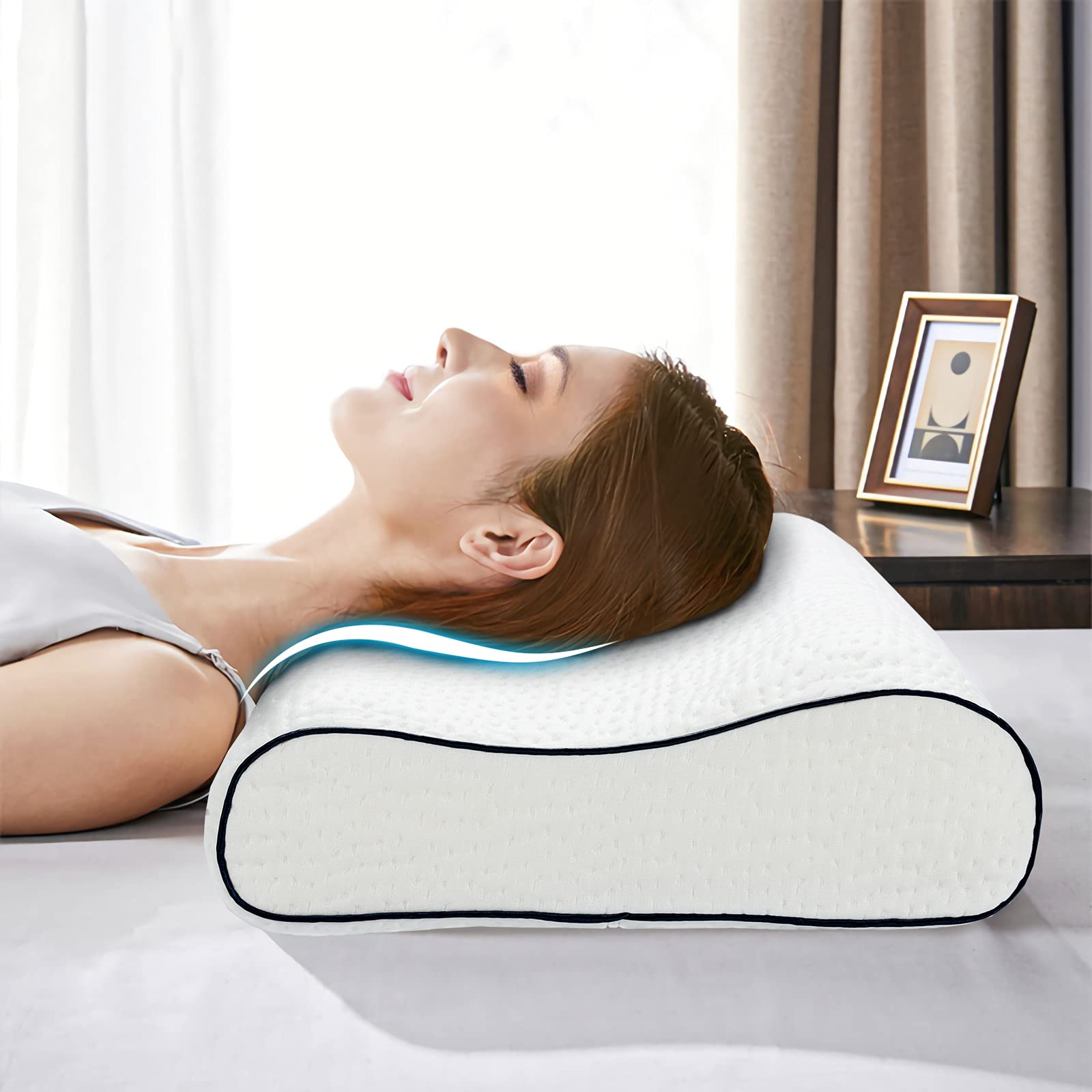 Giantex Memory Foam Pillow, Ergonomic Cervical Support Sleeping Pillow for Neck & Shoulder Relieve 