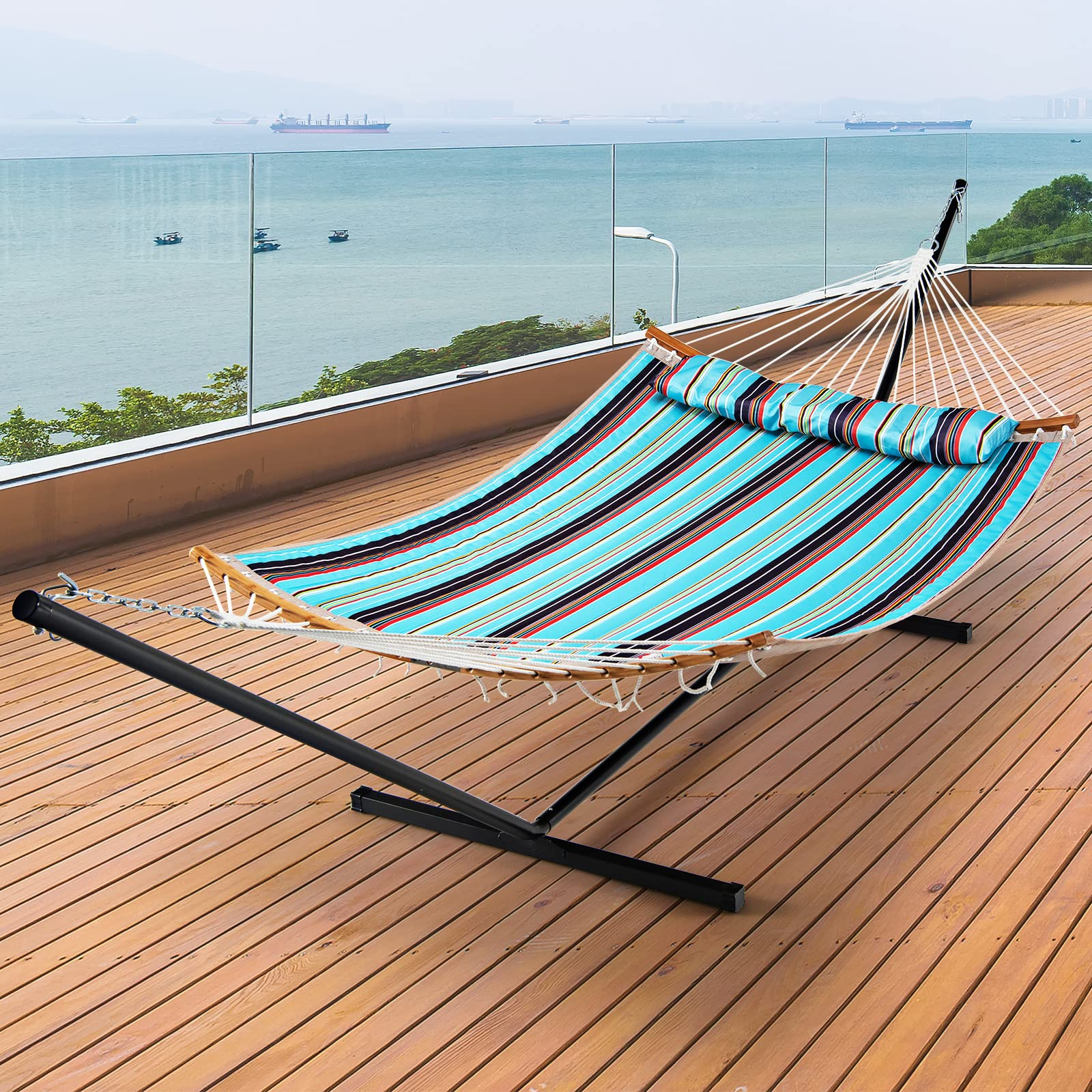 Giantex Hammock Stand 2-Person Heavy-Duty Hammock Frame with Storage Bag 