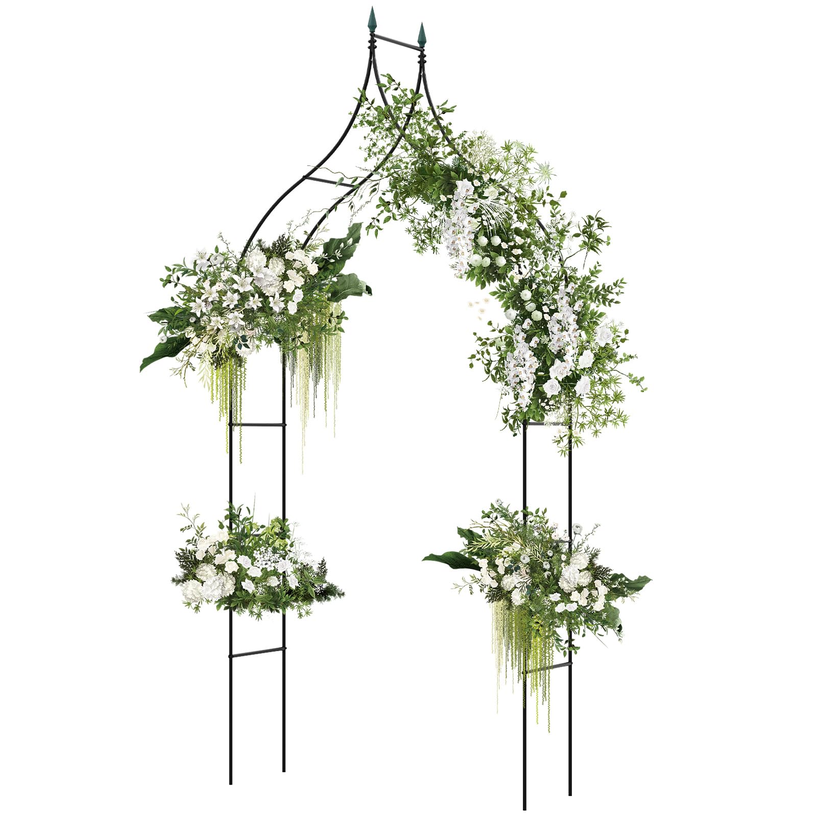 Giantex Metal Garden Arbor Wedding Arch, 9.5 FT Wedding Arbor for Ceremony, Pergola Arbor for Climbing Plant Roses Vines