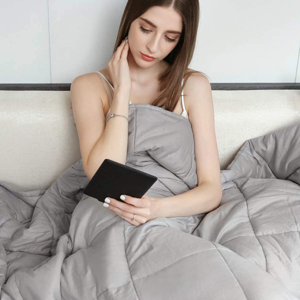 Premium Weighted Blanket Smaller Pockets | 60"x80" | Queen Size 