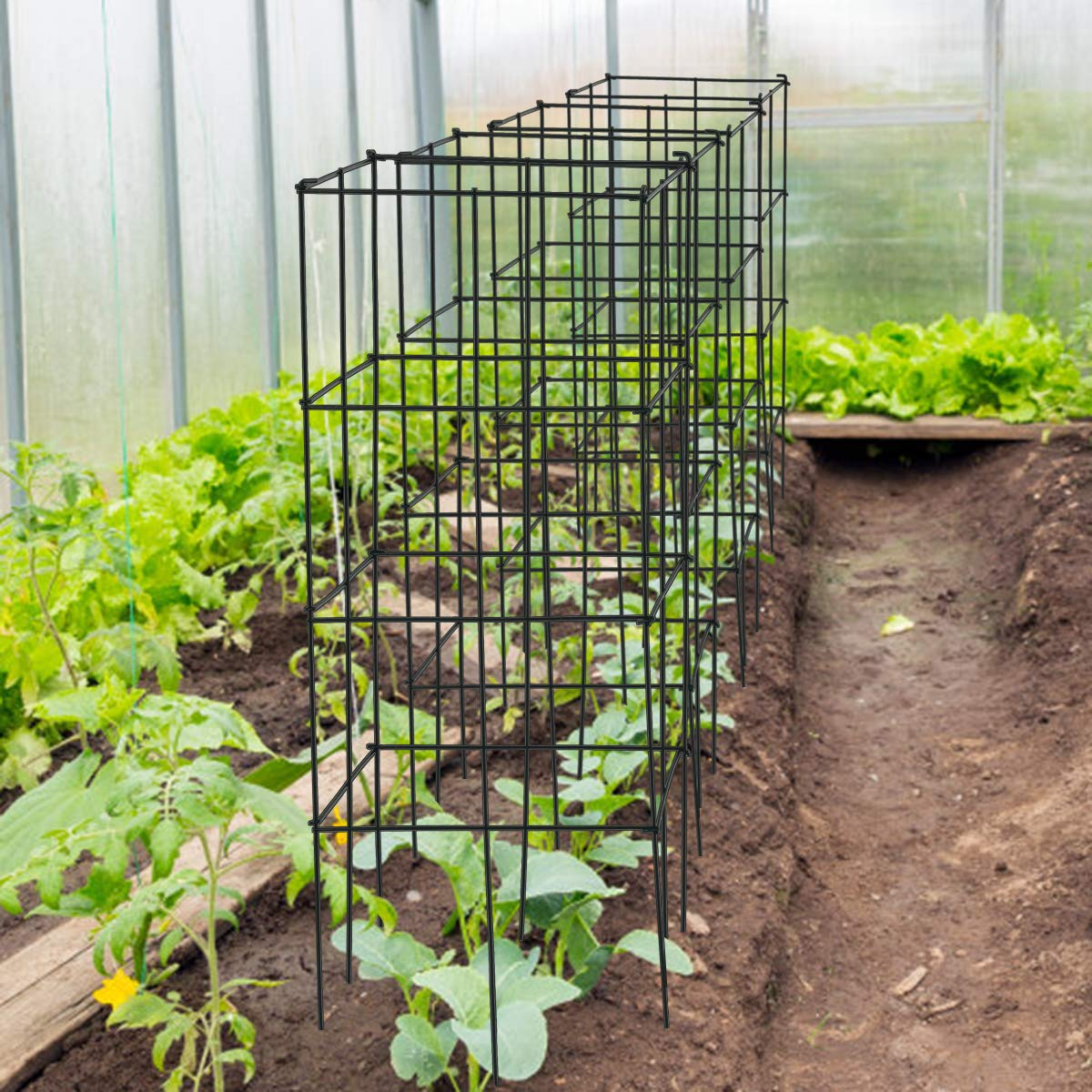 Giantex Pack of 4 Plant Cage Support, Tomato Stakes and Cages (16''Lx 16''Wx 39''H (4 Pieces)) 